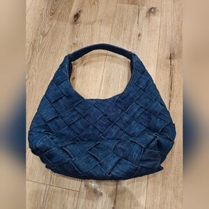 & Other Stories Denim Woven Hobo Bag